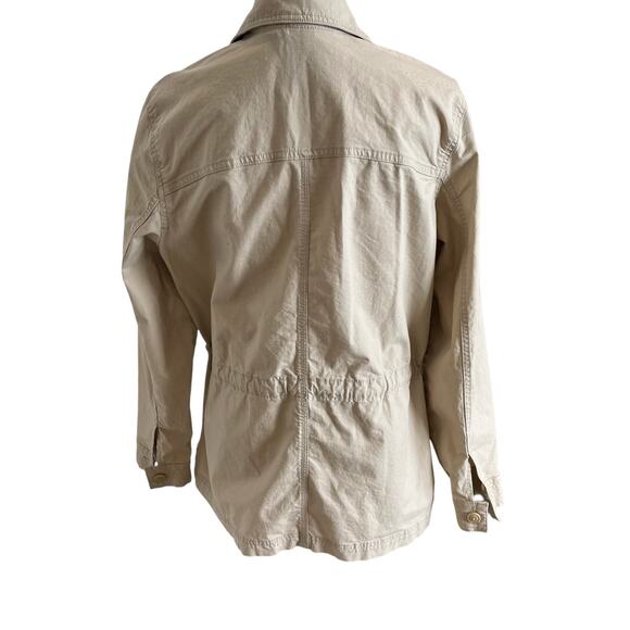 Eddie Bauer Jacket Women's Large Off-White Stretch Utility Drawstring Waist Long - Picture 5 of 9